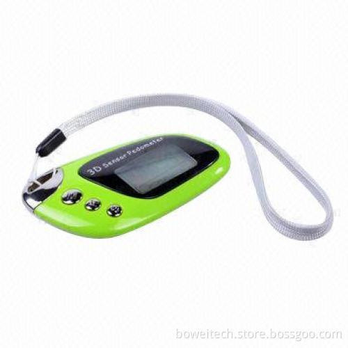 3D Pedometer, Measures Steps, Aerobic Steps and Minutes, Distance and Calculate Burned Calories